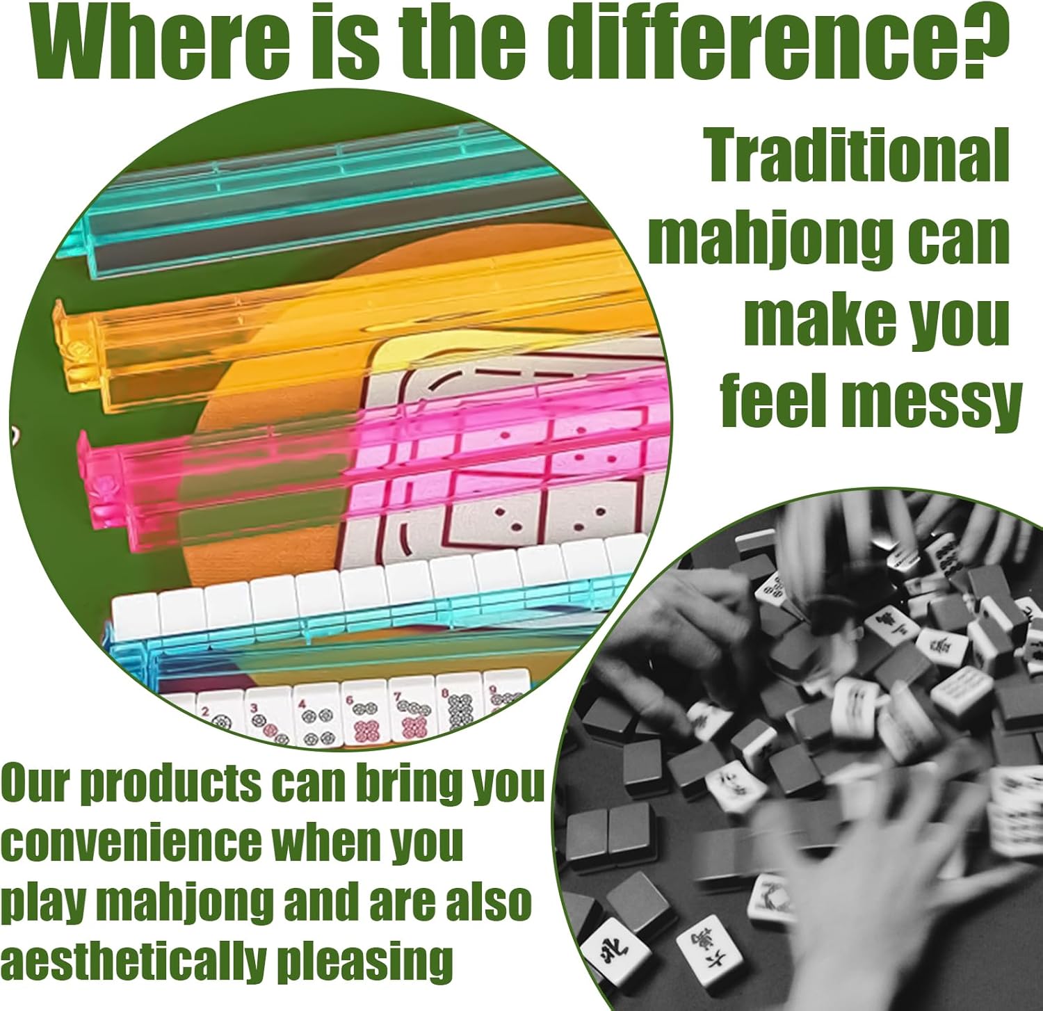 4 Pcs Mahjong Racks with Pushers, All-in-One Tile Rack & Pusher,Modern Clear Acrylic American Majiang Tile Racks,Multi Color