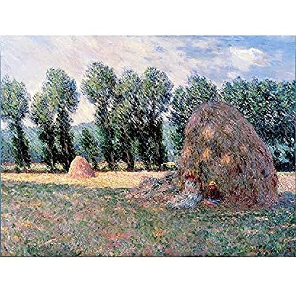 Claude Monet Haystacks Art Print Canvas Premium Wall Decor Poster Mural