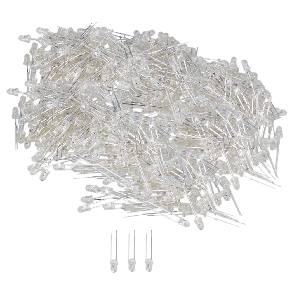 Long Lifespan White Blue LED Emitting Diode Light Lamps Round Top 2 Pin