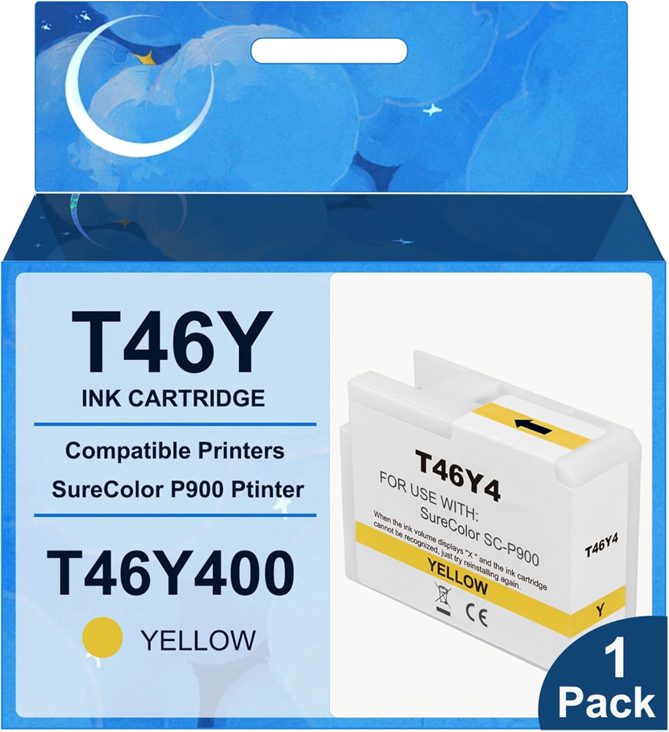 Remanufactured T46Y4 T46Y Ink Cartridge SC-P900 P900 Ink T46Y400 Compatible for SureColor P900 Printer Ink(1 Yellow)