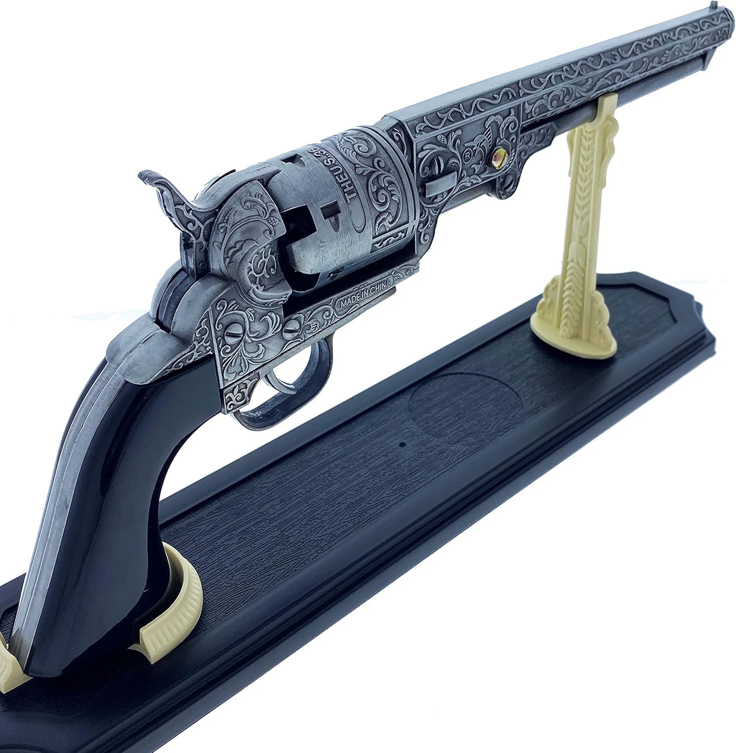 PS US Decorative Western Style Navy Revolver for Displays Costumes and Props. This is Not A Weapon… (Grey), Gray