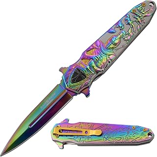 Snake Eye Tactical Assist Heavy-Duty Pocket Knife | Crusader Knights Design-Handle EDC Camping Knife (4)