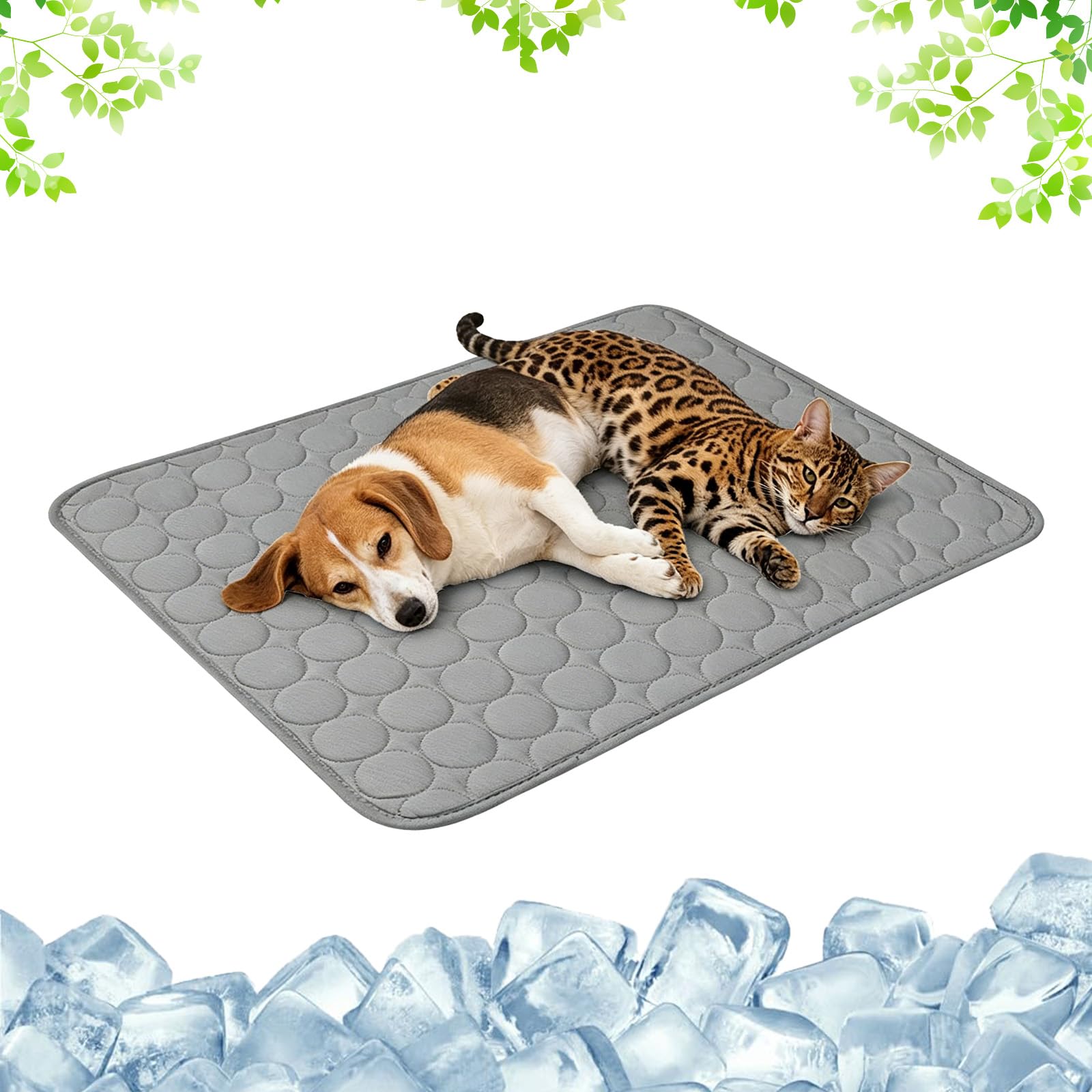 Pet Cooling Mat,Washable Cooling Mat for Cats Dogs,Cool Mat for Dogs Cats in Hot Summer Pet Mats for Home Travel Indoor Outdoor Playing Training，Grey：XXL-150x100cm