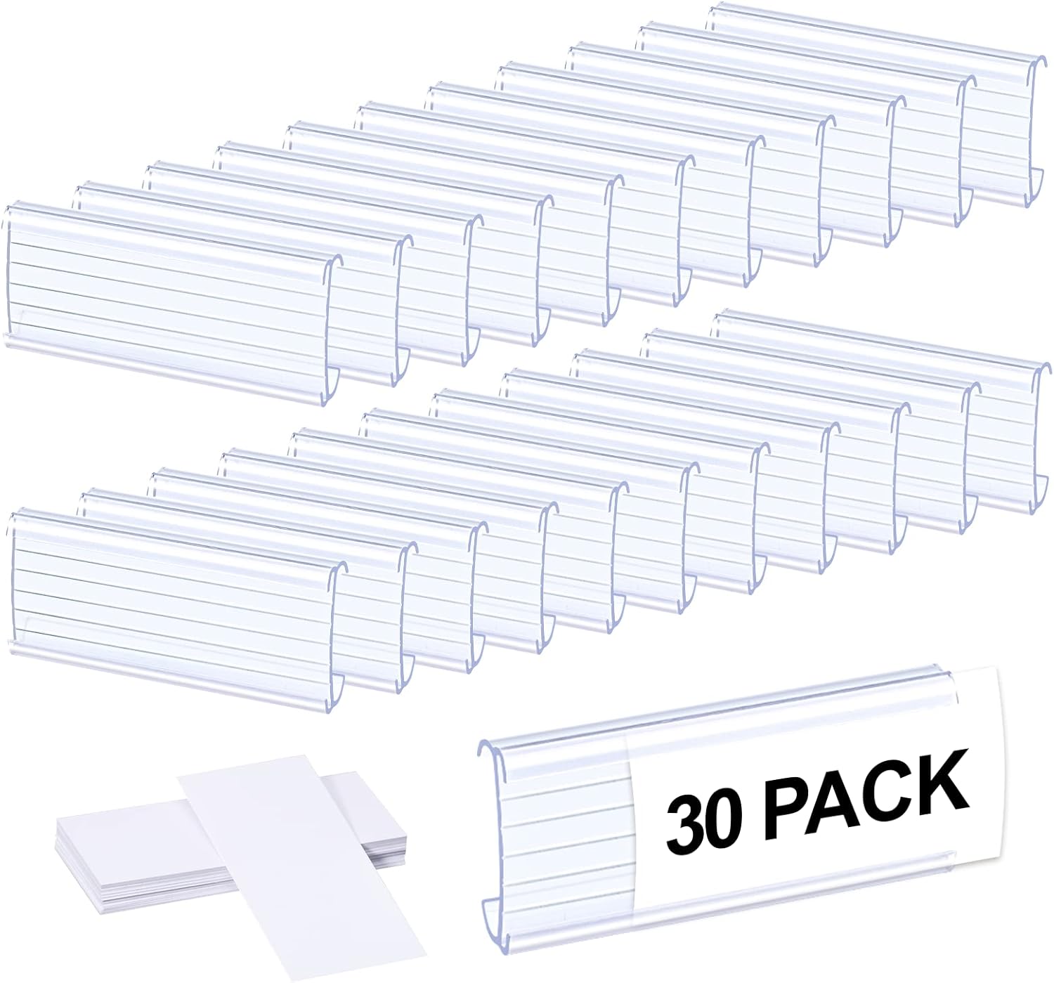 collwait 30 Pcs Label Holder Shelf Labels, Wire Shelf
