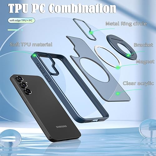 Miniatura 20 de Funda magnética para Samsung Galaxy S22 Plus (no S22 / S22 Ultra) compatible con Magsafe, protección de grado militar a prueba de golpes con soporte