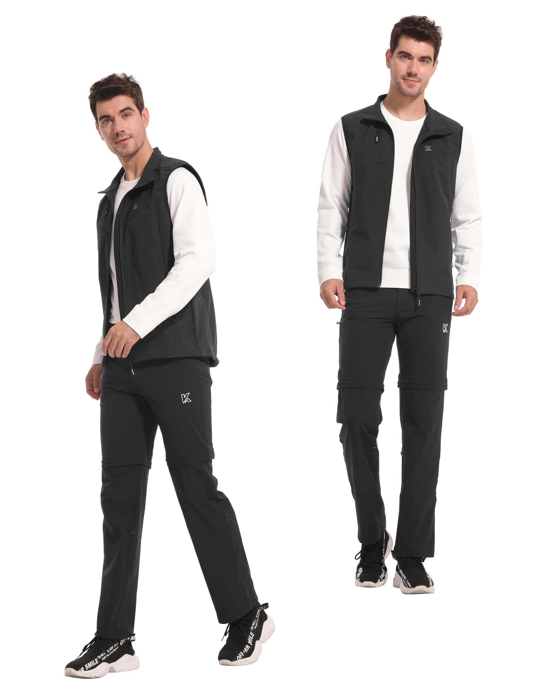KUTOOK Chaleco Softshell para Hombre Chaqueta Cortaviento Ciclismo Senderismo al Aire Libre Deporte con 5 Bolsillos HC203