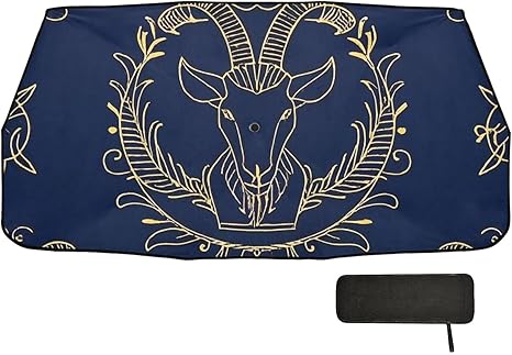 Gold Zodiac Sign Aries Navy Blue Designed Visor for car Windshield Collapsible for Women auto automaticas para Autos