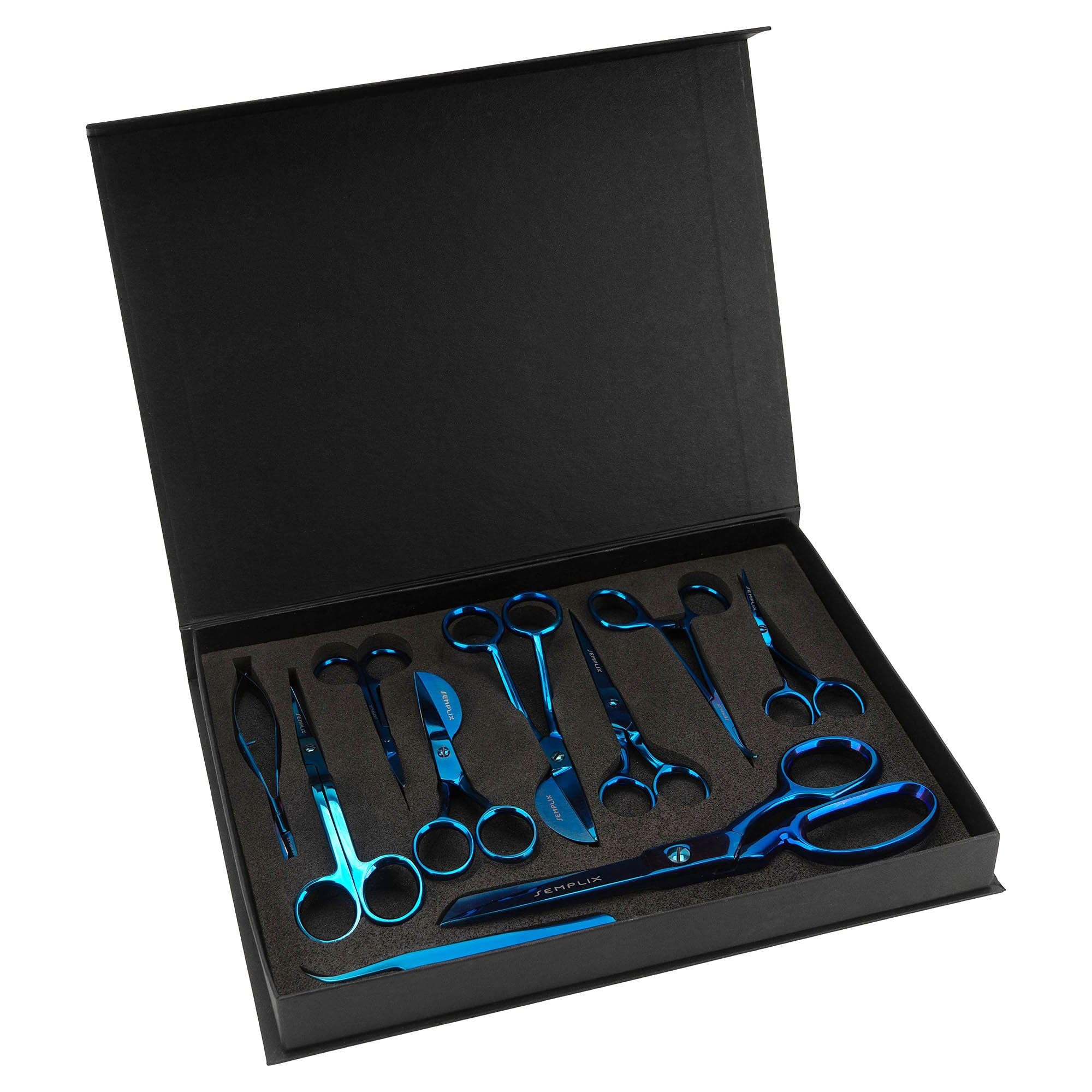 Semplix Scheren-Set (blau / 10-teilig/mit Geschenkbox)