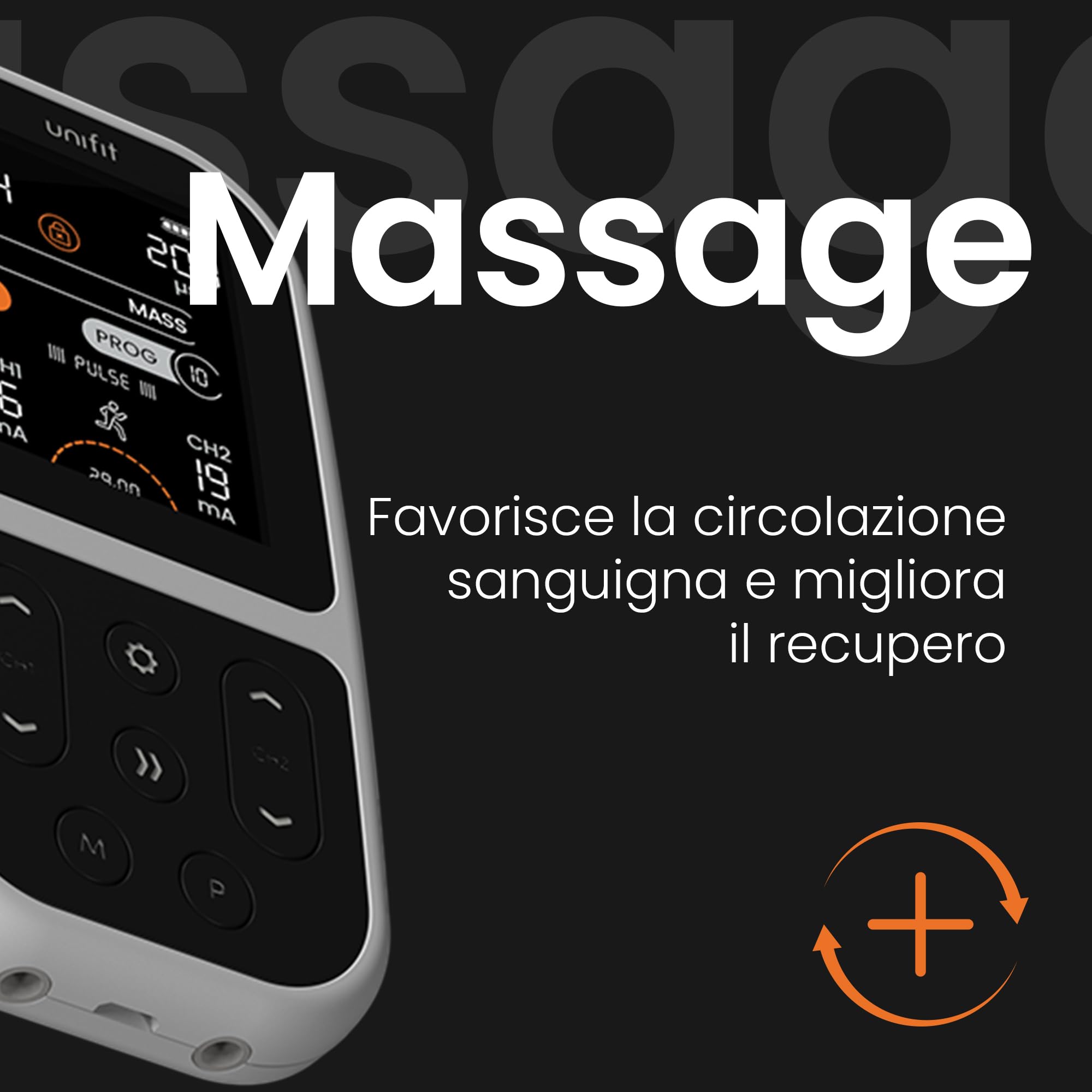 TensCare Unifit Bundle – Elettrostimolatore TENS, EMS e Massaggio Muscolare Ricaricabile + Elettrodi TENS SF150 per Ginocchia, Spalle, Gomiti e Articolazioni Autoadesivi Riutilizzabili