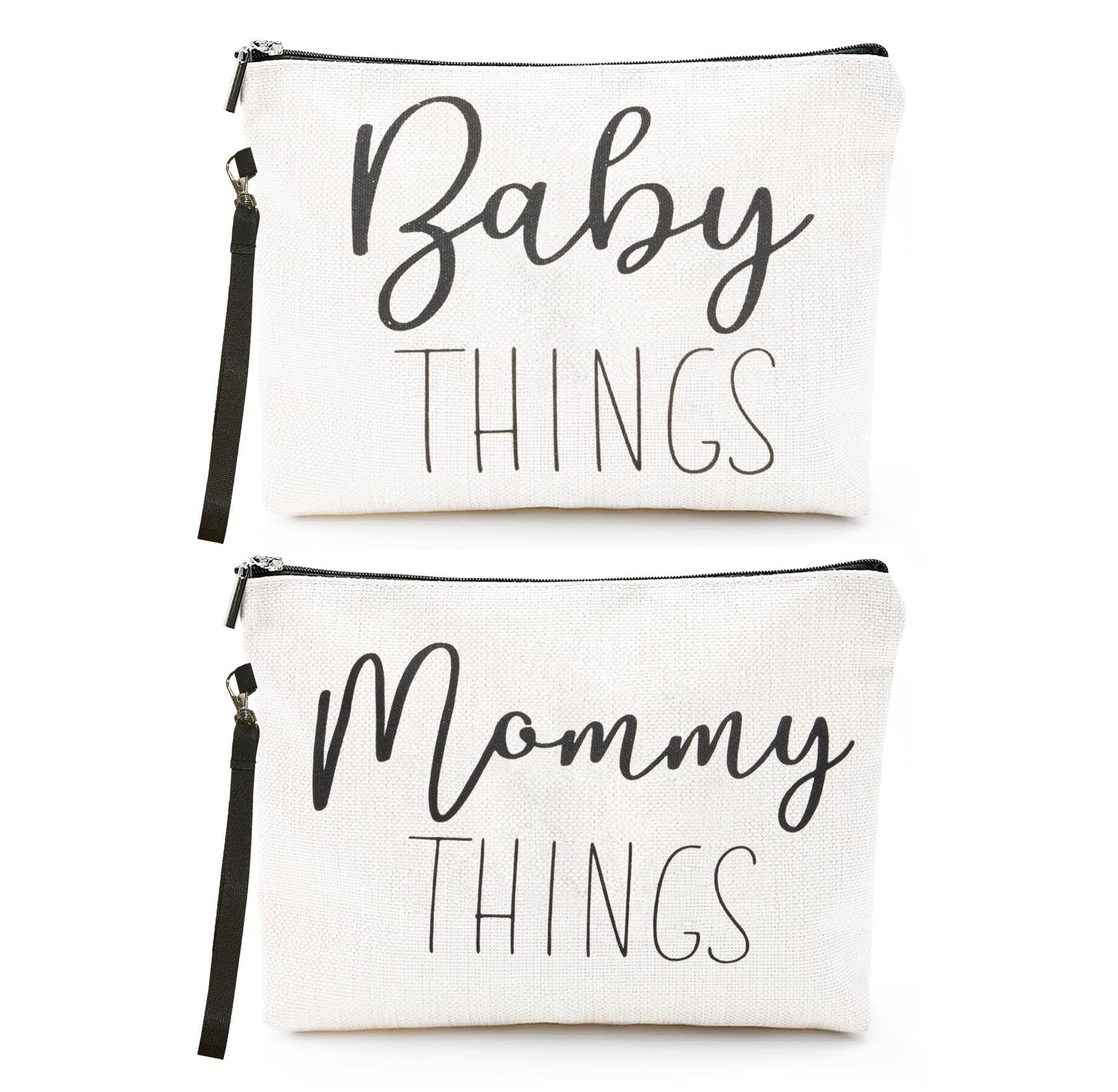Mommy and Baby Bag - Gifts for New Mom, Mommy Bag Canvas Zipper Pouch Set, Mommy Baby Bag New Mommy Essentials, Postpartum Gifts for Mom Travel Toiletry Bag for Baby Stuff, New Mom Gift for Mom 2 PCS-image-21
