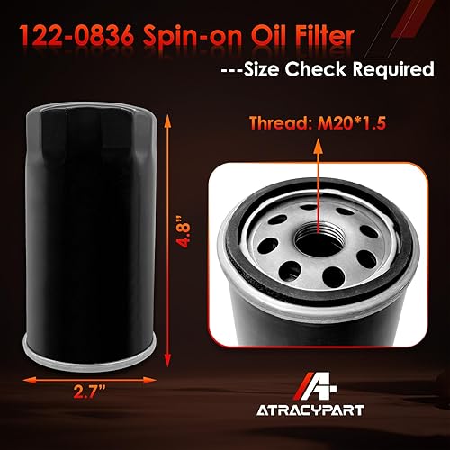 Miniatura 6 de Tune Up Kit 140-3116 Filtro de aire, filtro de aceite 122-0836, filtro de combustible 149-2341-01 y bujía 167-1638, compatible con generadores Onan