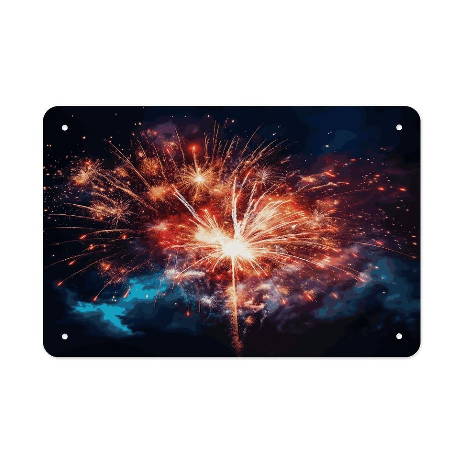 Fodpand Style Explosion Firework Wall Art Metal Signs Tin Sign