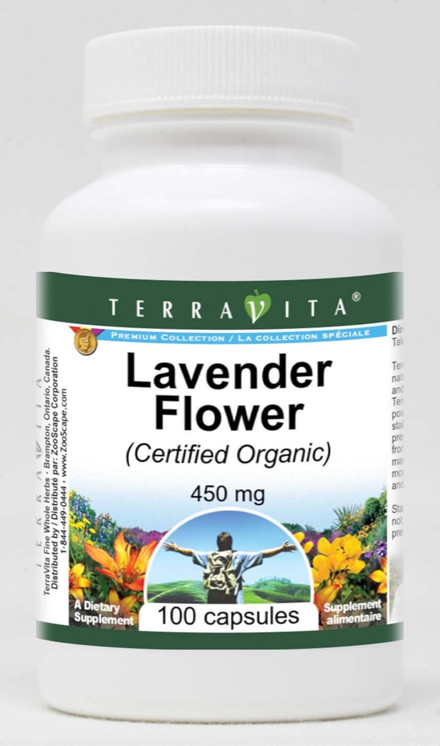 Lavender Flower (Certified Organic) - 450 mg (100 Capsules, ZIN: 517723) - 3 Pack