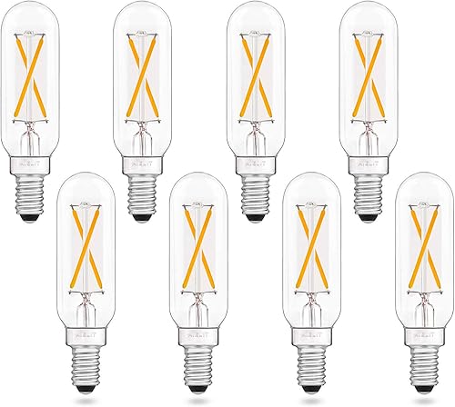 Miniatura 22 de Bombilla LED E12 (regulable 0 – 100%), bombillas de luz T8 de Aielit, 4 W equivalentes a 40 W incandescente, filamento vintage, bombilla de 4 W = 40