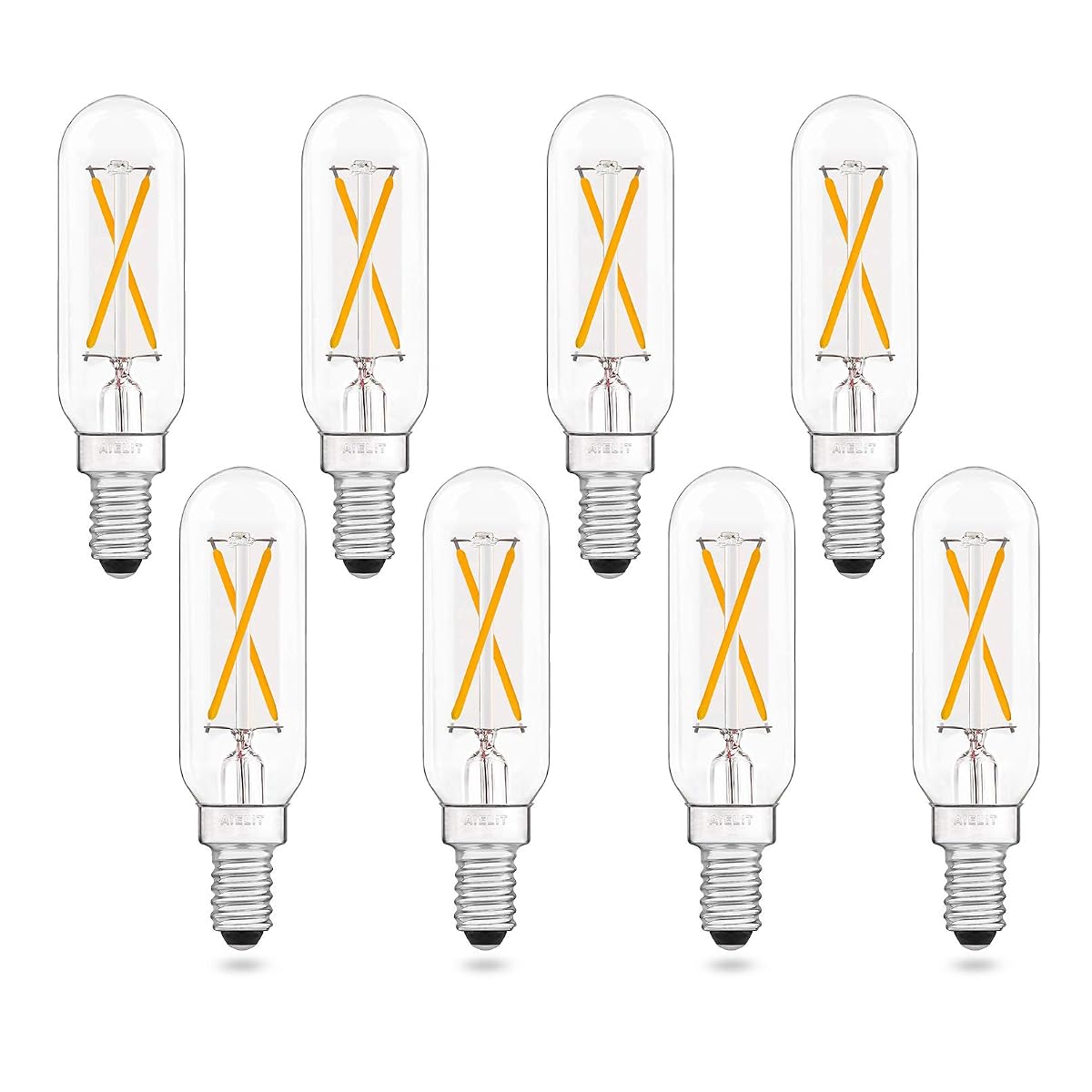 Aielit Vintage T6/T8/T25 Led Bulbs, 2 Watt(25W Equivalent), Warm White 2700K,