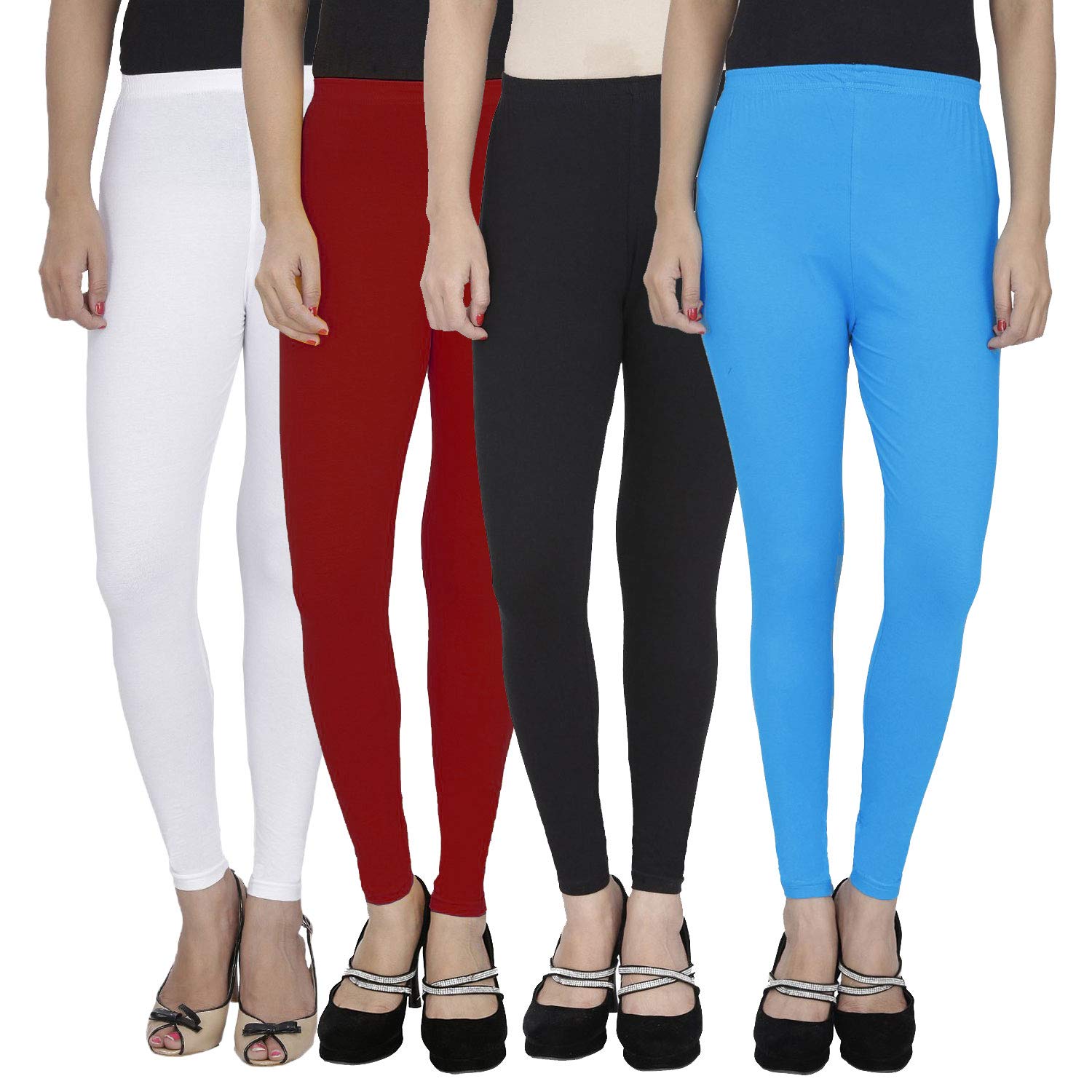 Stretchable Ankle Length Leggings for Women / Girls Combo Pack of 4-picture-26