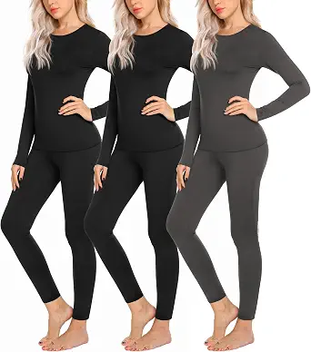Ekouaer Thermal Underwear for Women - Lightweight Long Johns Base Layer Set