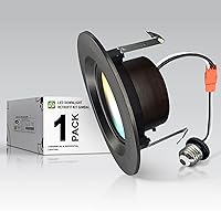 Vista 1 de ASD Retrofit - Luz LED empotrable con cardán de 4 pulgadas, bronce aceitado, 10 W, 811 LM, 2700/3000/3500/4000/5000 K, regulables, LED, Downlights