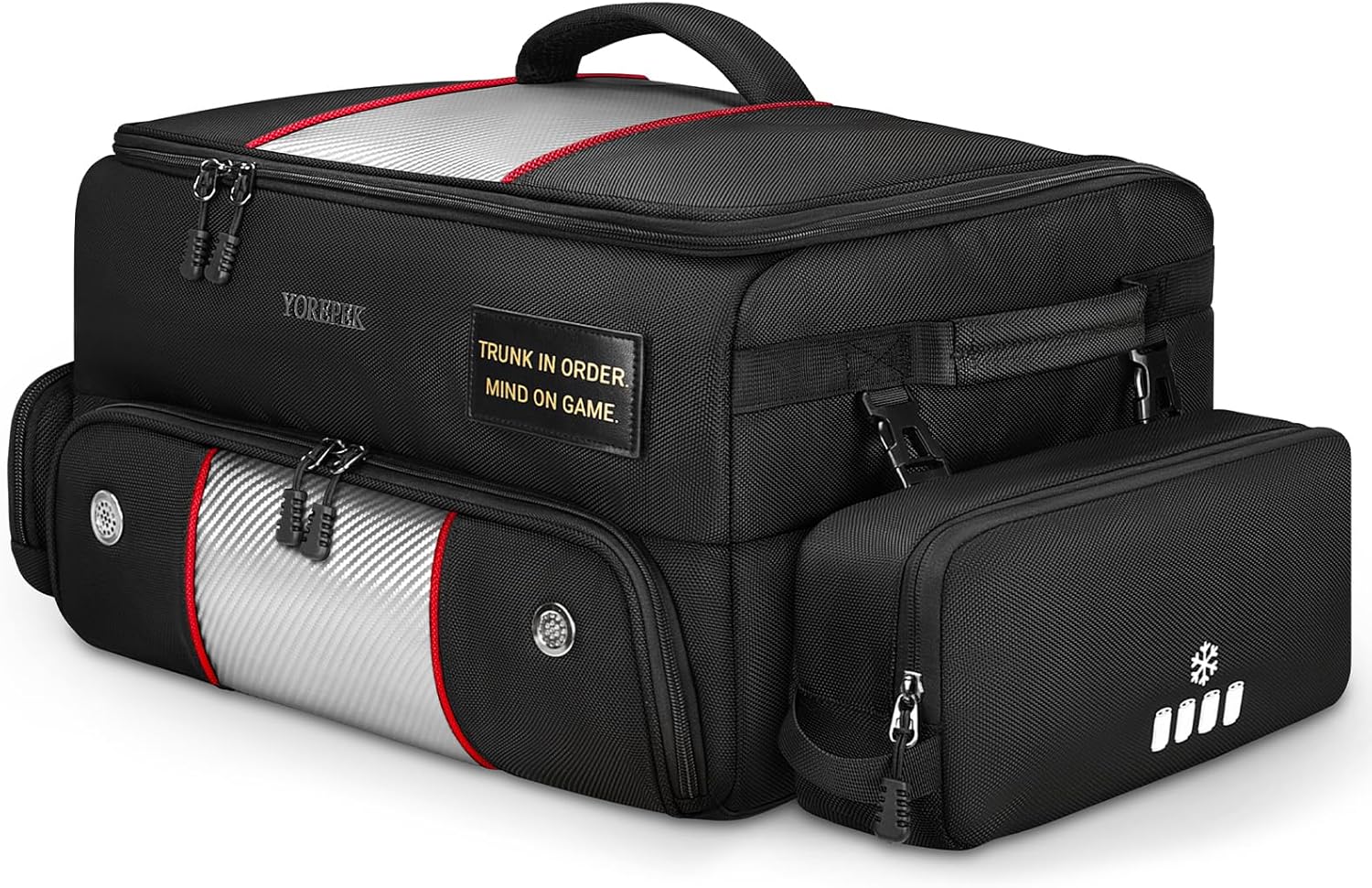 YOREPEK 2 Layer Golf Trunk Organizer Golf Trunk Organizer with Removable Insulated Pouch