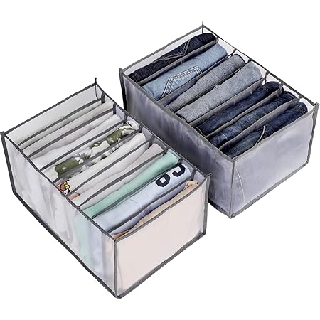 AiQInu Organisateur Tiroir Pour Sous-Vetements,Boîtes De Rangement Soutien Gorges Avec 7 Compartiments,Pliables Placard Boite Rangement Tiroir Pour Soutien-Gorges, Cravates, Foulard