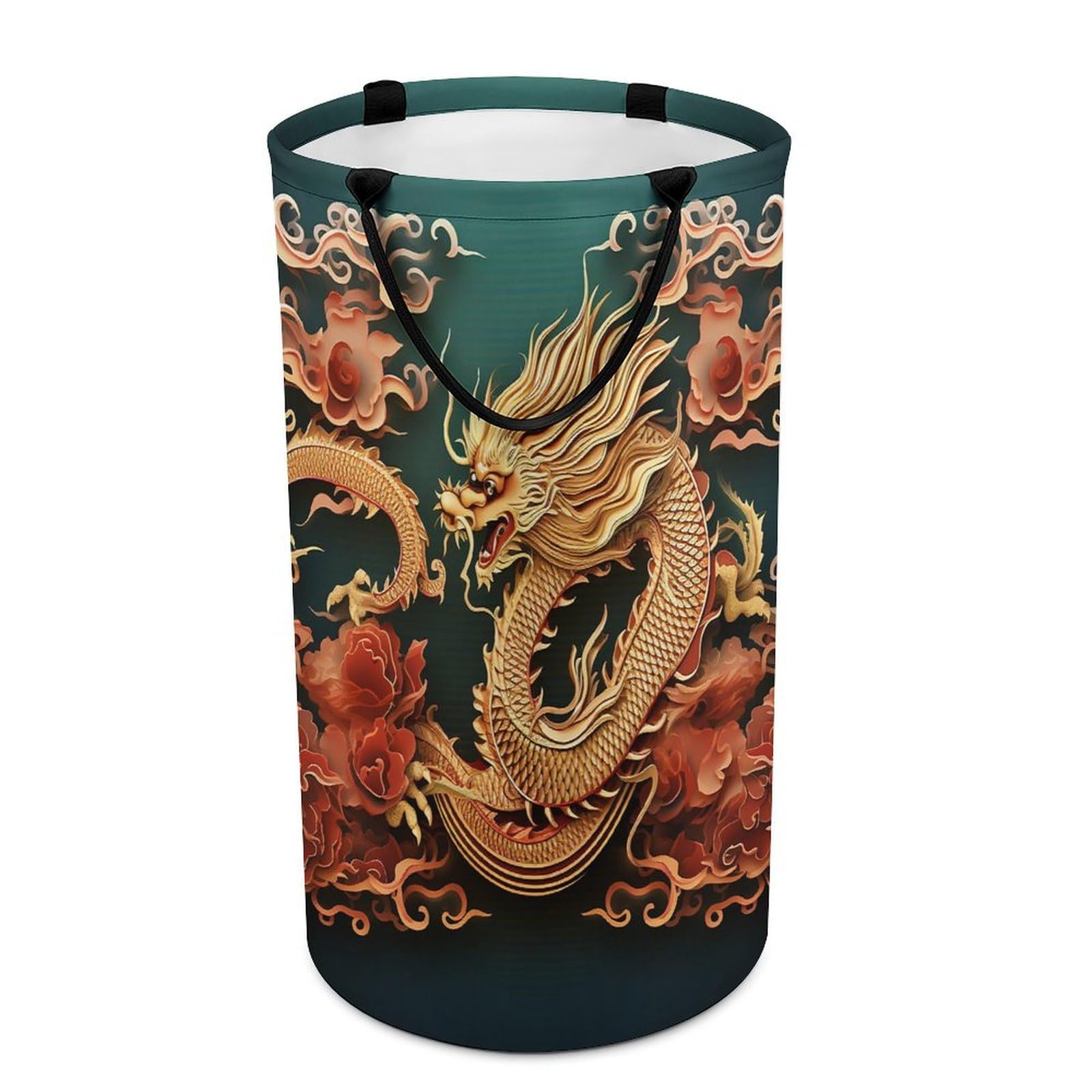 Panier à linge dragon avec poignées robustes pour ranger les vêtements