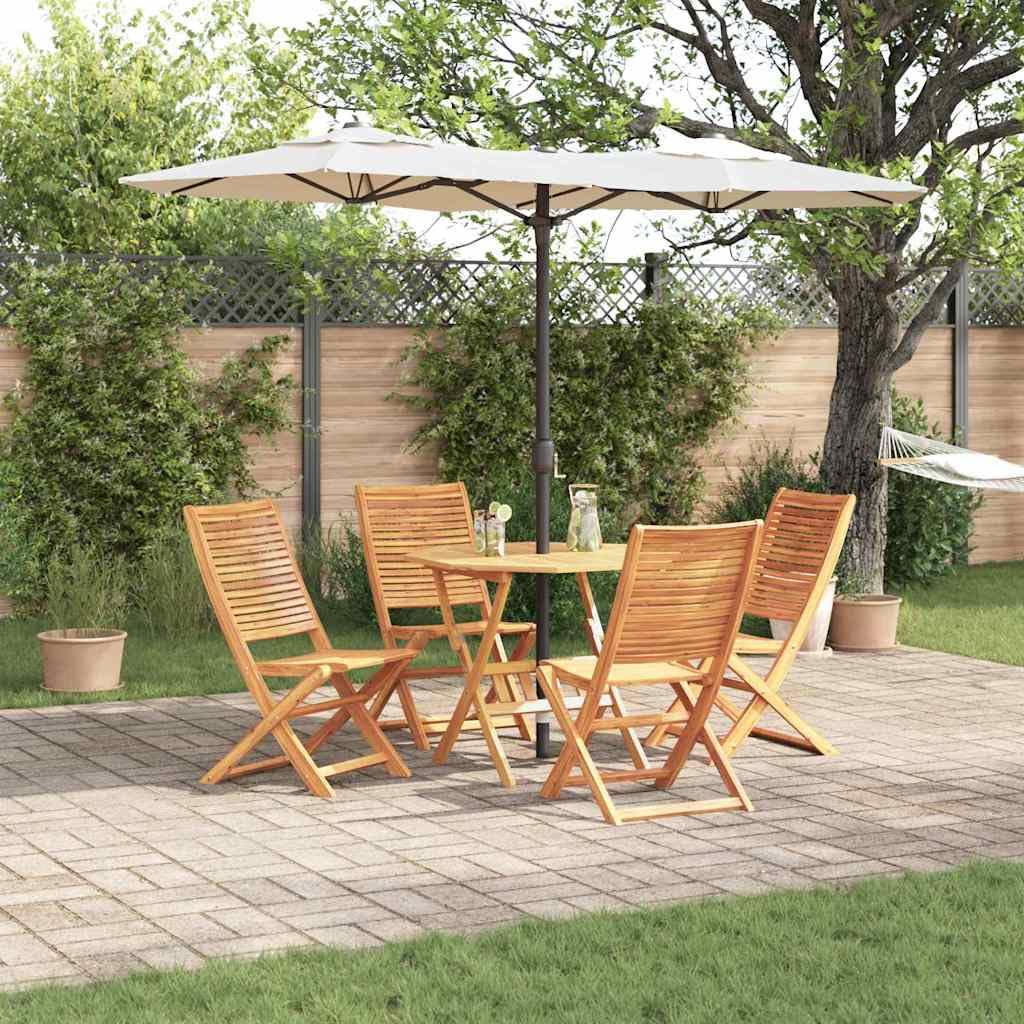 vidaXL Set da Pranzo per Giardino 5 pcs Marrone, Set da pranzo all'aperto, tavolo in acacia rustica, arredo giardino e terrazza, posti resistenti alle intemperie
