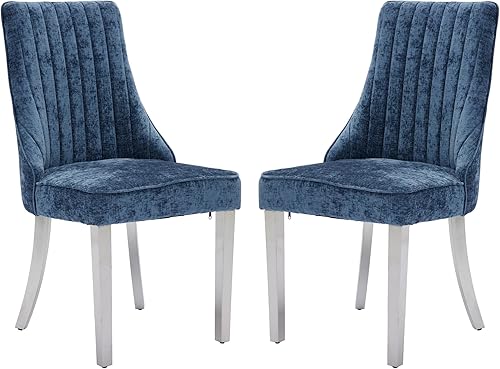 Miniatura 35 de Aoowow Juego de 4 sillas de comedor tapizadas de mezcla de lino, sillas de comedor copetudas con canales para cocina, patas de madera maciza, sillas