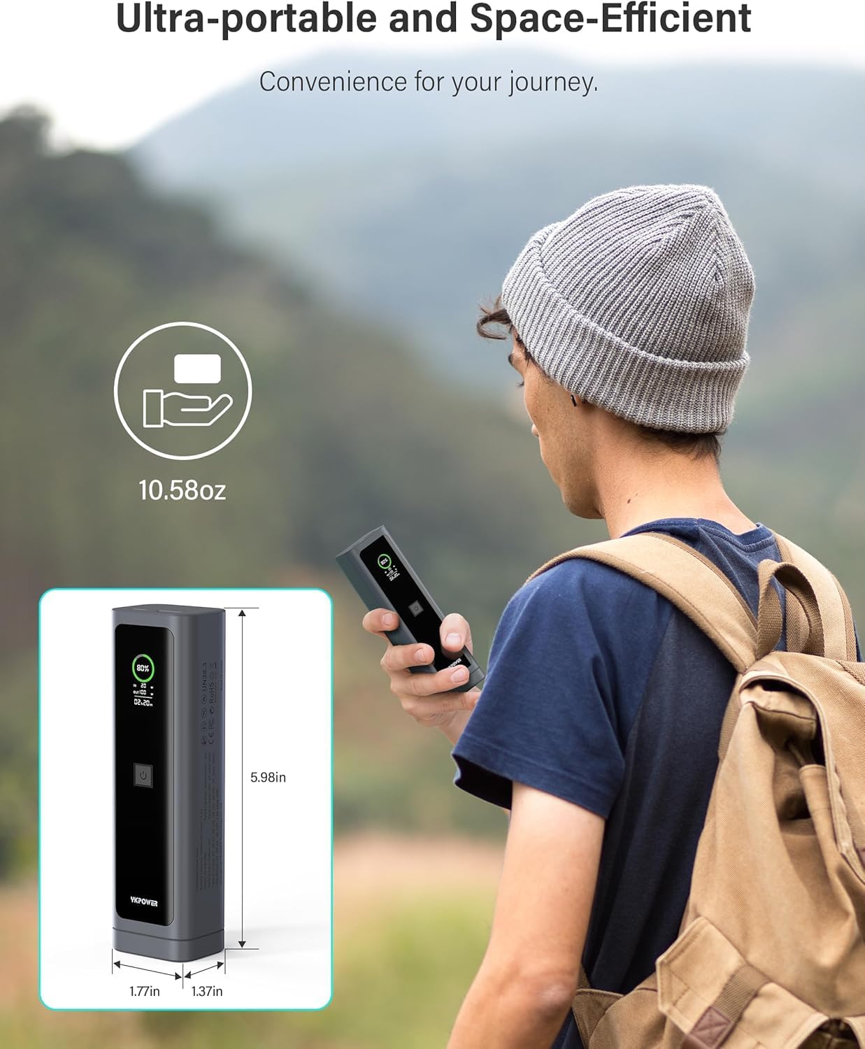 Portable Charger, 100W 10000mAh Power Bank Dual Travel Essentials Battery Pack Fast Charging Laptop with 2 USB Port, Smart TFT Display, LED Light & SOS, for iPhone/Galaxy/iPad/MacBook