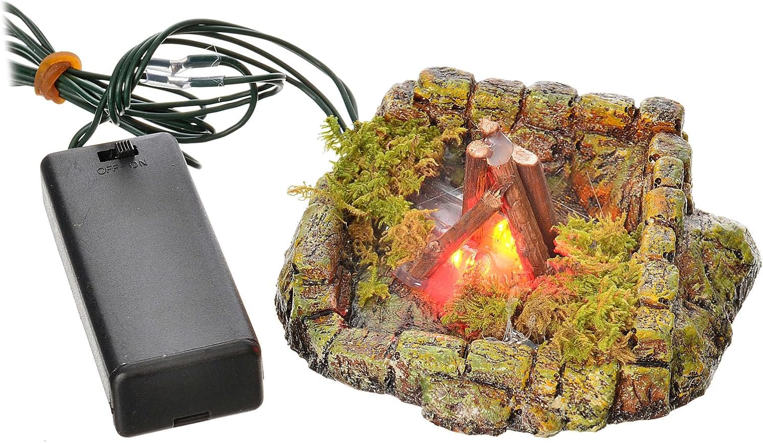 Holyart Nativity Setting, LED Light fire in Resin