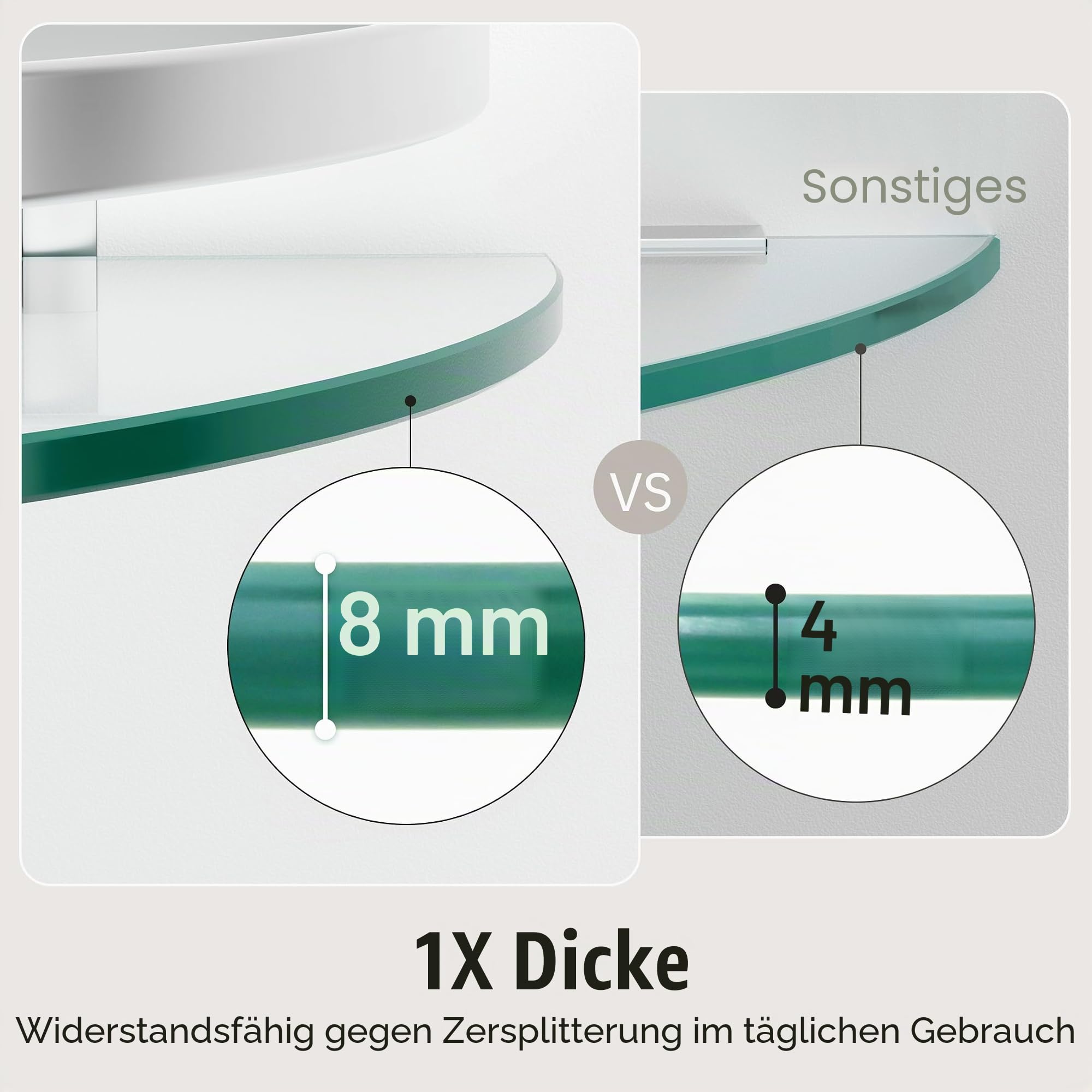 KES Glasregal Eckregal Badregal Glas Duschablage zum Hängen 8mm Badezimmer Wandregal Dusche Glas Ablage Wandmontage Ecke 2 Stück Organizer Aluminium Silber, A4120A-P2
