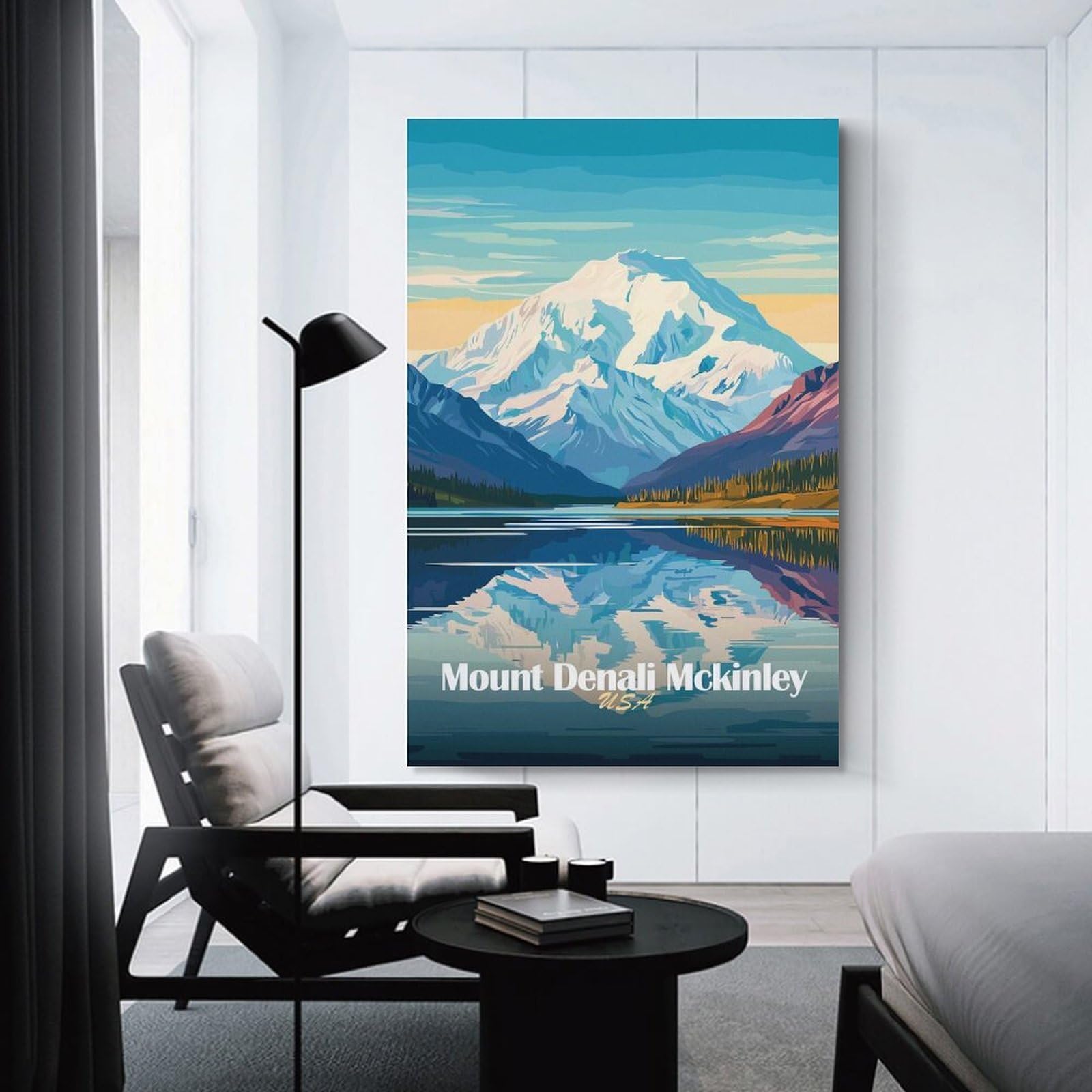Junmoney Mount Denali McKinley Room Decor Wall Art 24x36inch(60x90cm), for Art Walls, Layered Displays Or Homes, Wall Decor Suited to Curated Displays