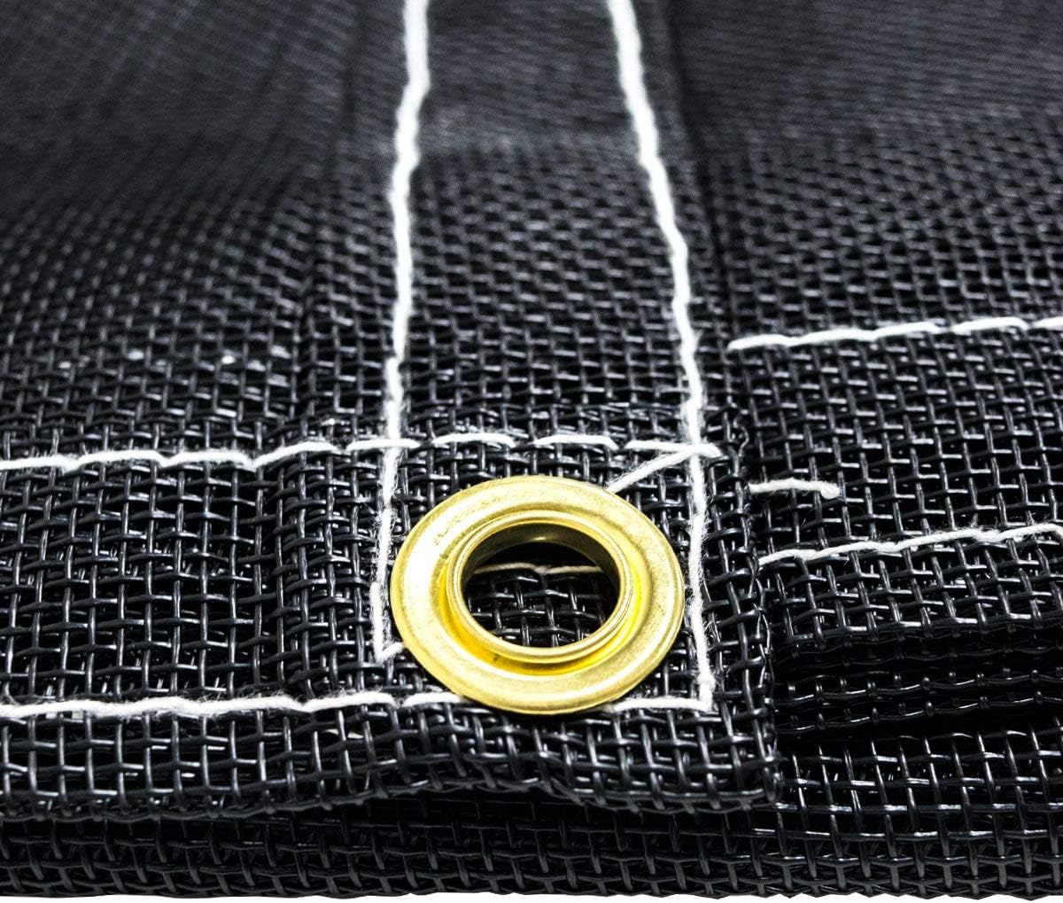 Tarps,Heavy Duty Vinyl Coated Mesh Tarps, Multi-Color Mesh Tarp,Universal Protection for Trailers,Landscape (Black, 5‘x8’)