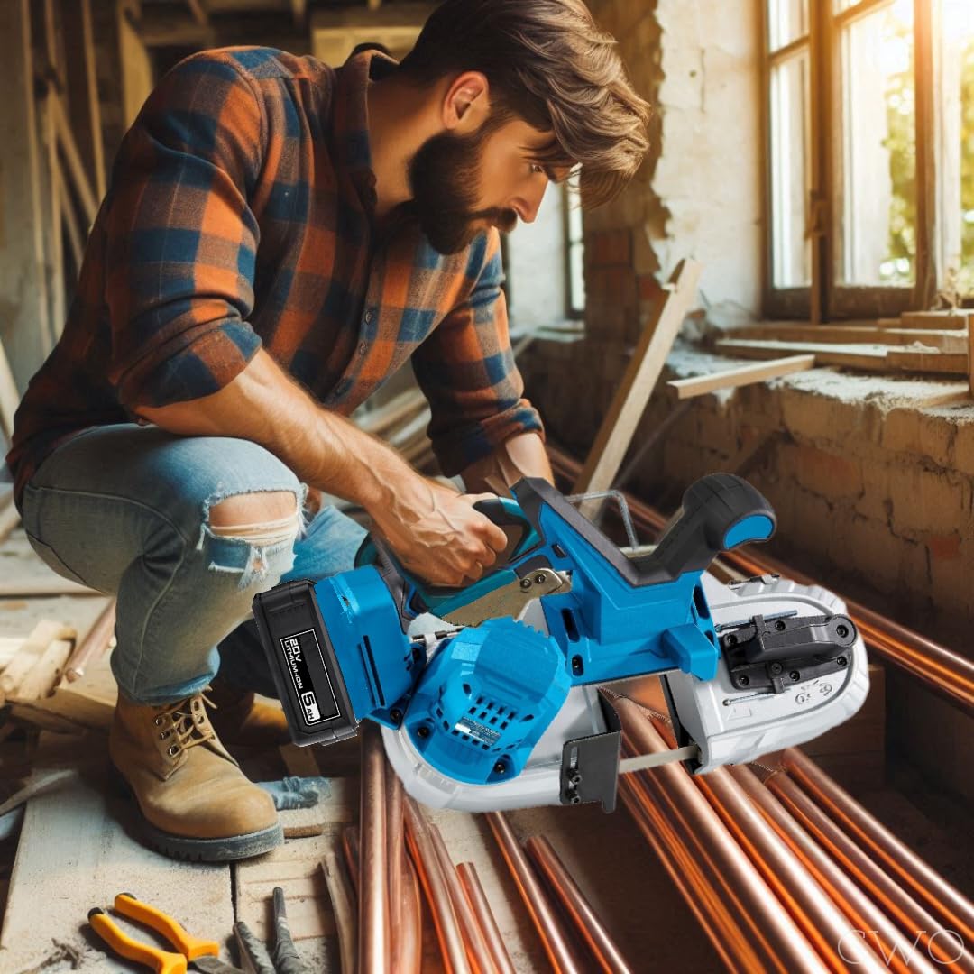 NEW! 20V Variable-Speed Compact Band Saw Kit that Works with Hercules 20 Volt Battery (5 Ah Battery and Charger Included)