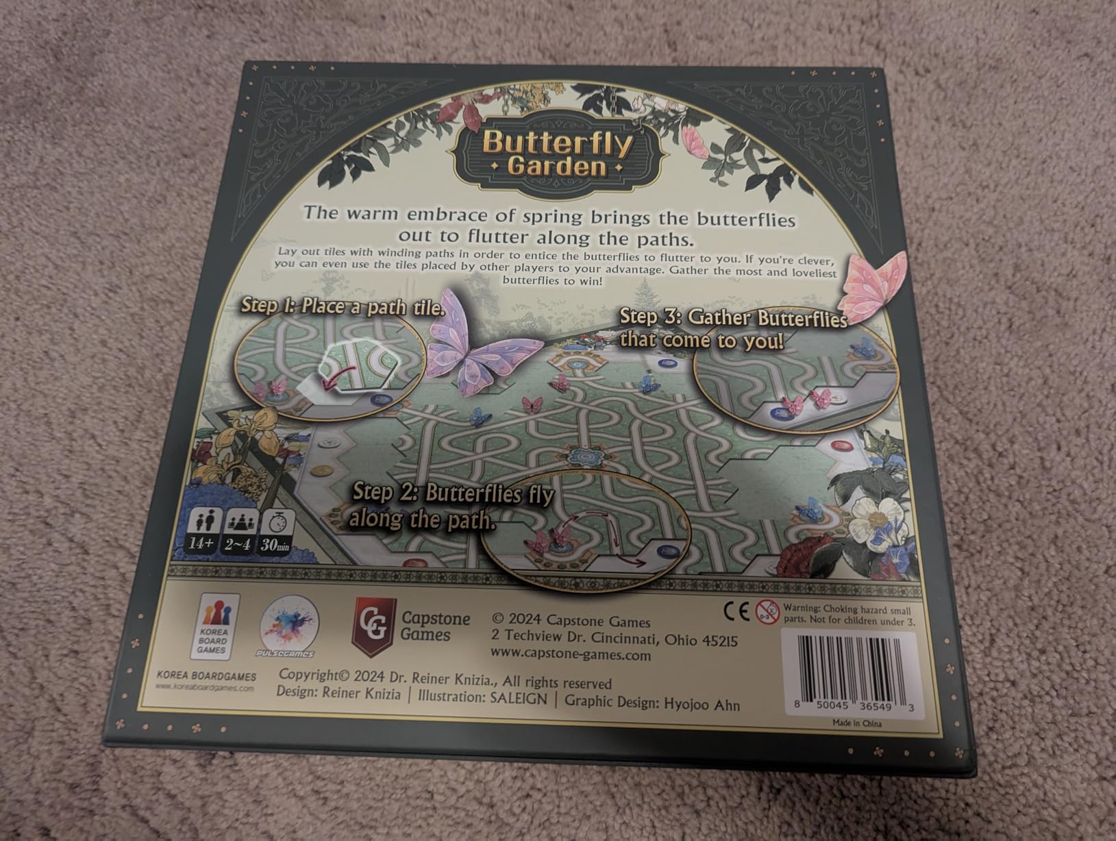 Capstone Games | Butterfly Garden | Boardgame by Reiner Knizia | Tile Placement Game for 2 to 4 Players Ages 8 and Up | English