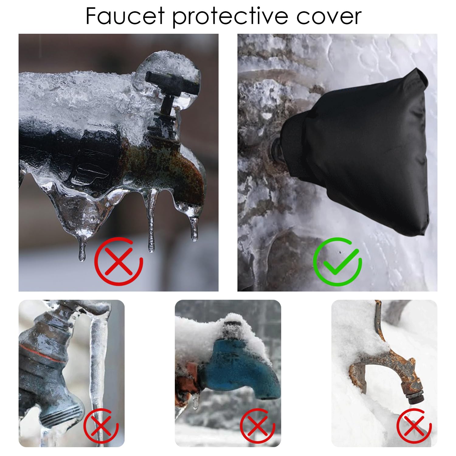 Confezione da 6 copri rubinetto da esterno antigelo per l'inverno, riutilizzabili, con striscia riflettente | Leroy Merlin