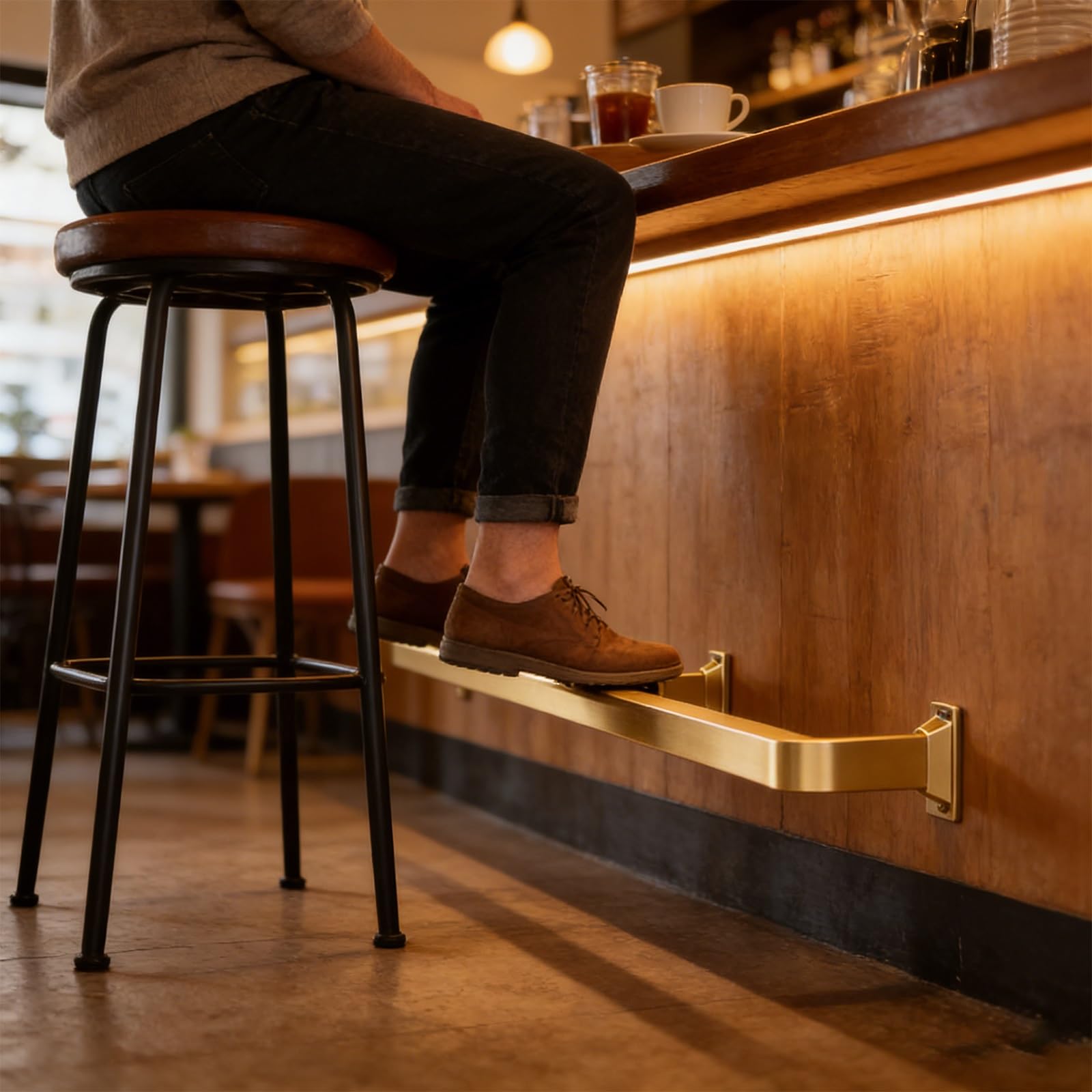 Rampe de main courante en acier inoxydable or pour porche et loft