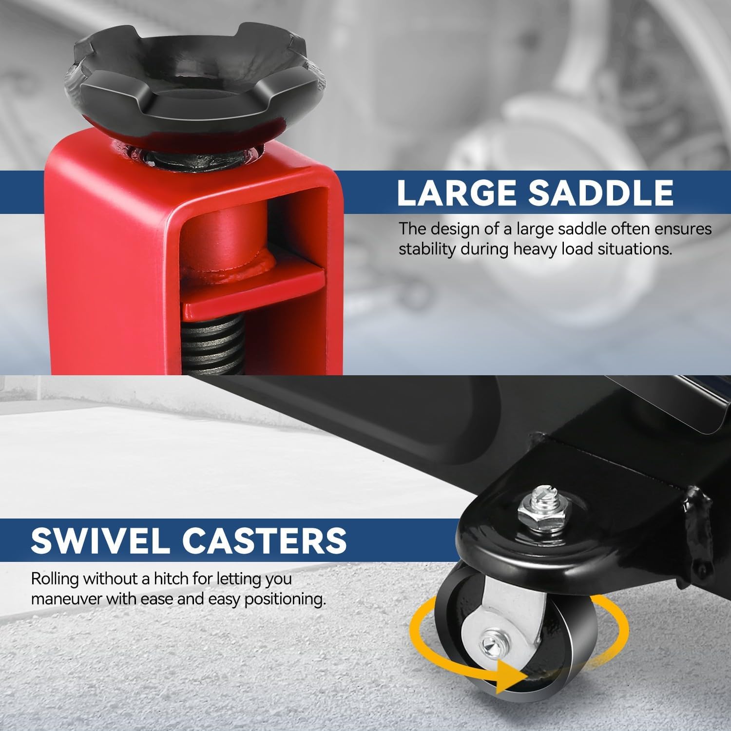 Auto Dynasty 3 Ton Floor Jack, Heavy Duty Steel Hydraulic Car Jack with Single Piston Quick Lift Pump, Hydraulic Racing Floor Jack, Lifting Range 7.7" to 21", Red