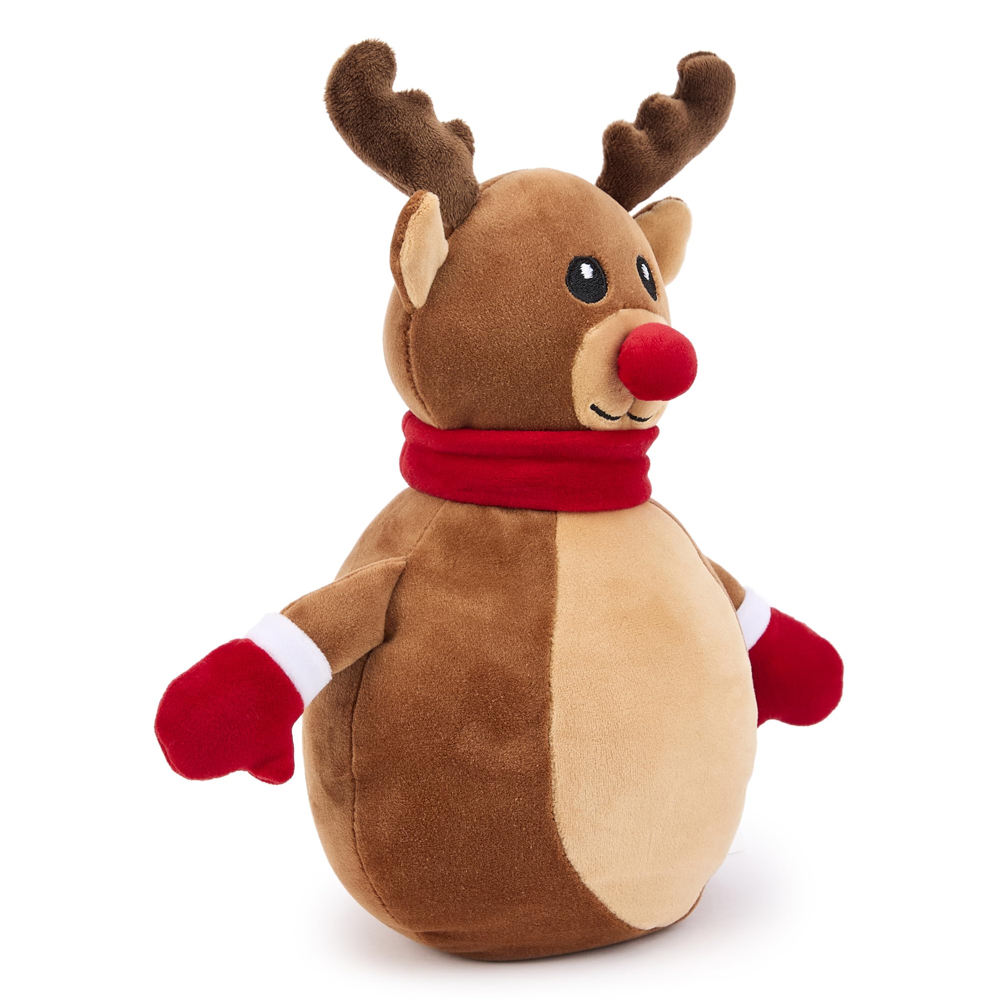 Zappi Co Reindeer Plush Toy, Soft and Cuddly Christmas Rudolph the Red-Nosed Decoration (25cm height) - Image 2