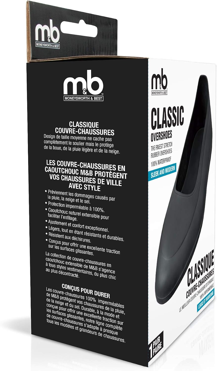 M&B Classic Rubber Stretch Waterproof Overshoe for Shoe Protection