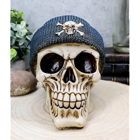 Blue Crossbones Beanie Hat Figurine 