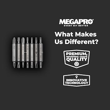 MEGAPRO Original Bit Pack | Replacement Multi-Bit Refills | 7 Double-ended Bits | Household Bits