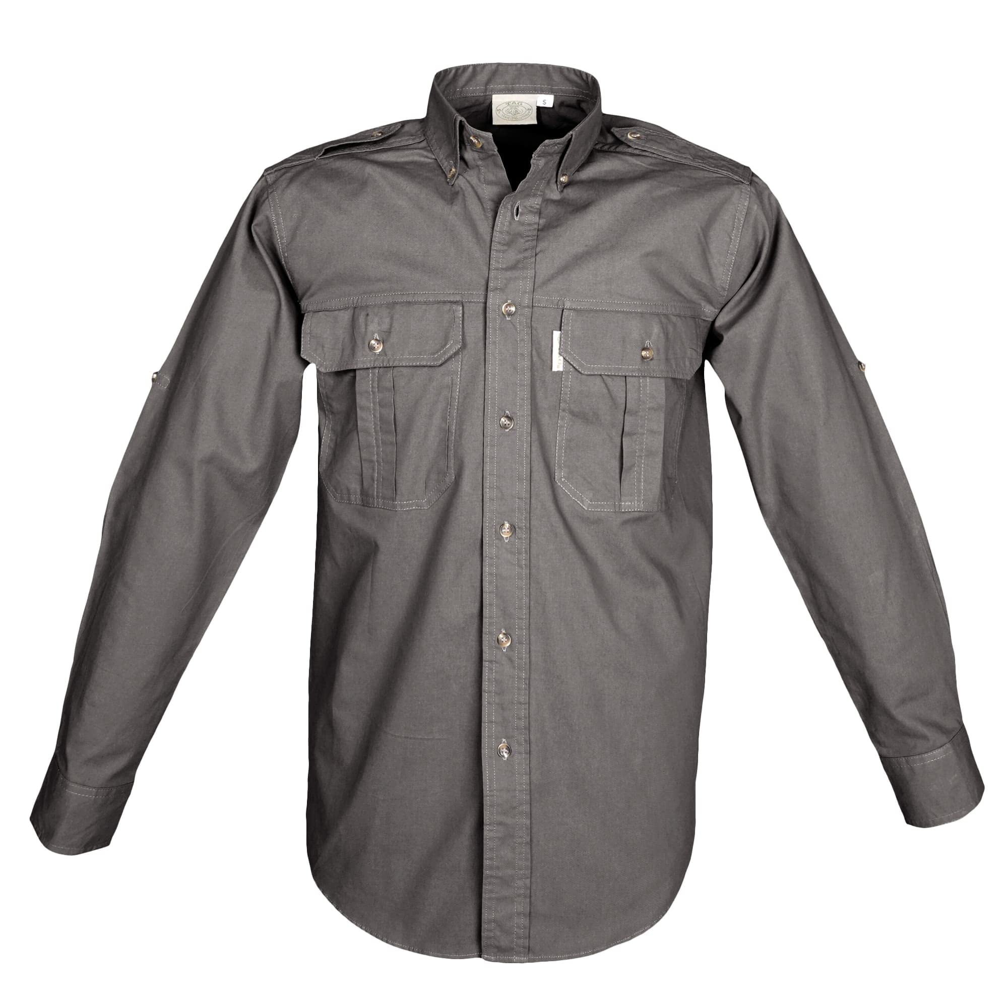Tag SafariTrail Shirt for Men Long Sleeve, 100% Cotton Shirt for Hunters, Explorers, Photographers and Journalists