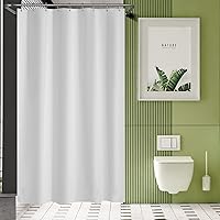 Vista 64 de AmazerBath - Cortina extralarga de plástico de acetato de vinilo polietileno (PEVA) para ducha, 72 x 84 pulgadas, transparente, de alta resistencia