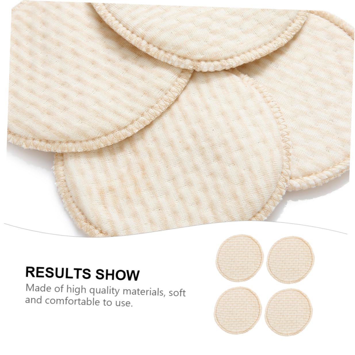 4Pcs Natural Colored Cotton Nursing Pads Washable Absorbent Breastfeeding Pads for Lactating Mothers Comfortable Breathable