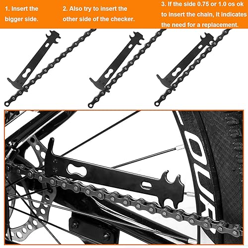 Miniatura 7 de Kit de herramientas de reparación de cadena de bicicleta, divisor de cadena de bicicleta, alicates maestros, indicador de desgaste de cadena para