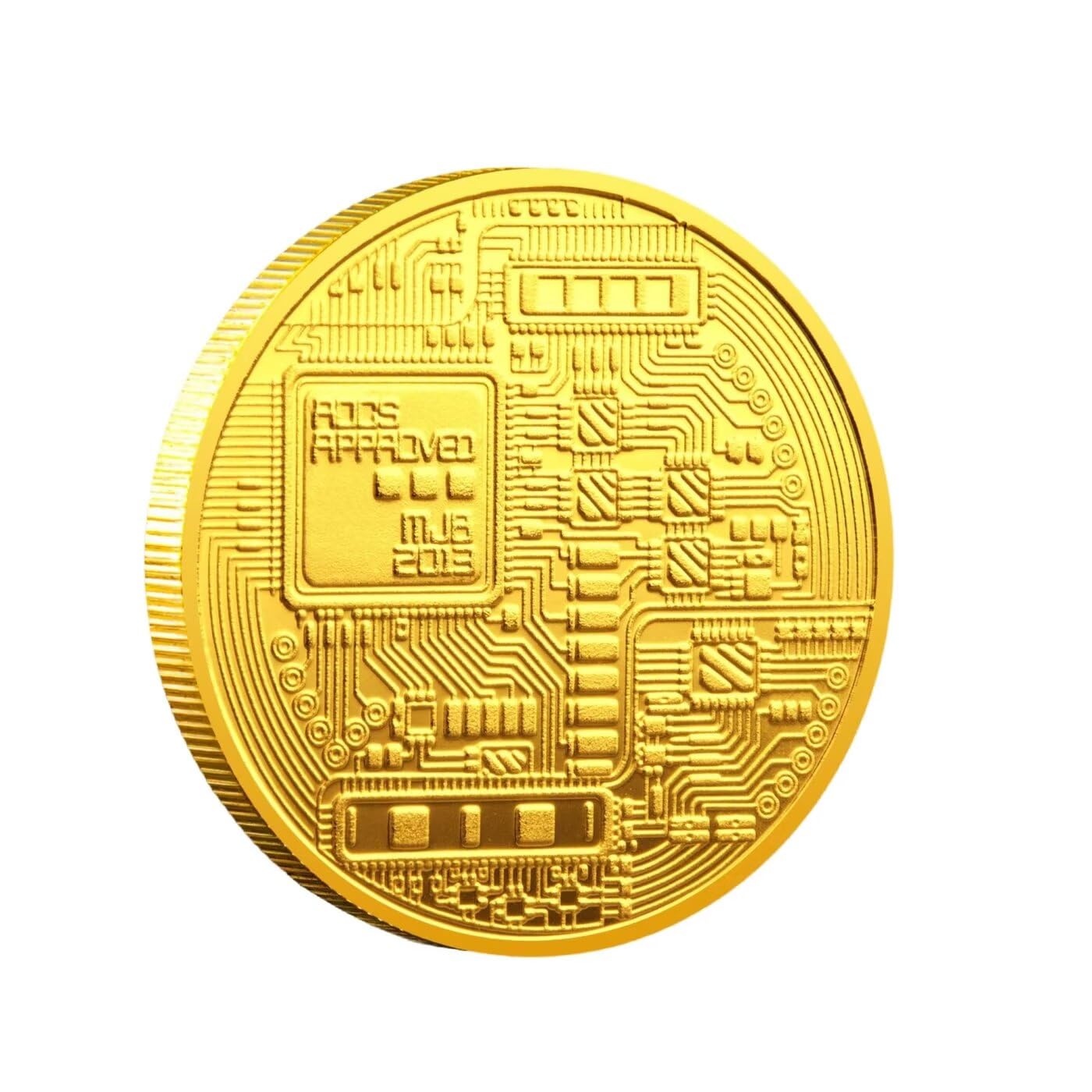 Bitcoin Souvenir Coin with Display Case – Crypto Collectible Coin Blockchain Cryptocurrency (Not Real Cryptocurrency)