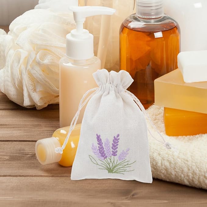Velas de lavanda en bolsas de algodón, paquete de 10 miniatura 3