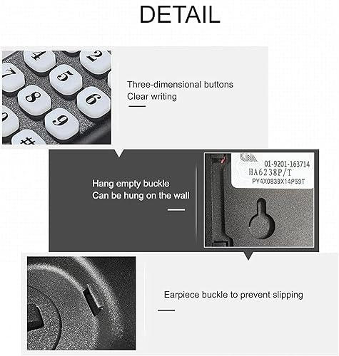 Miniatura 3 de Teléfono fijo - Teléfono con cable duradero para la oficina. Mini teléfono utiliza chips de sonido HD, haciendo que el sonido sea más claro. Es