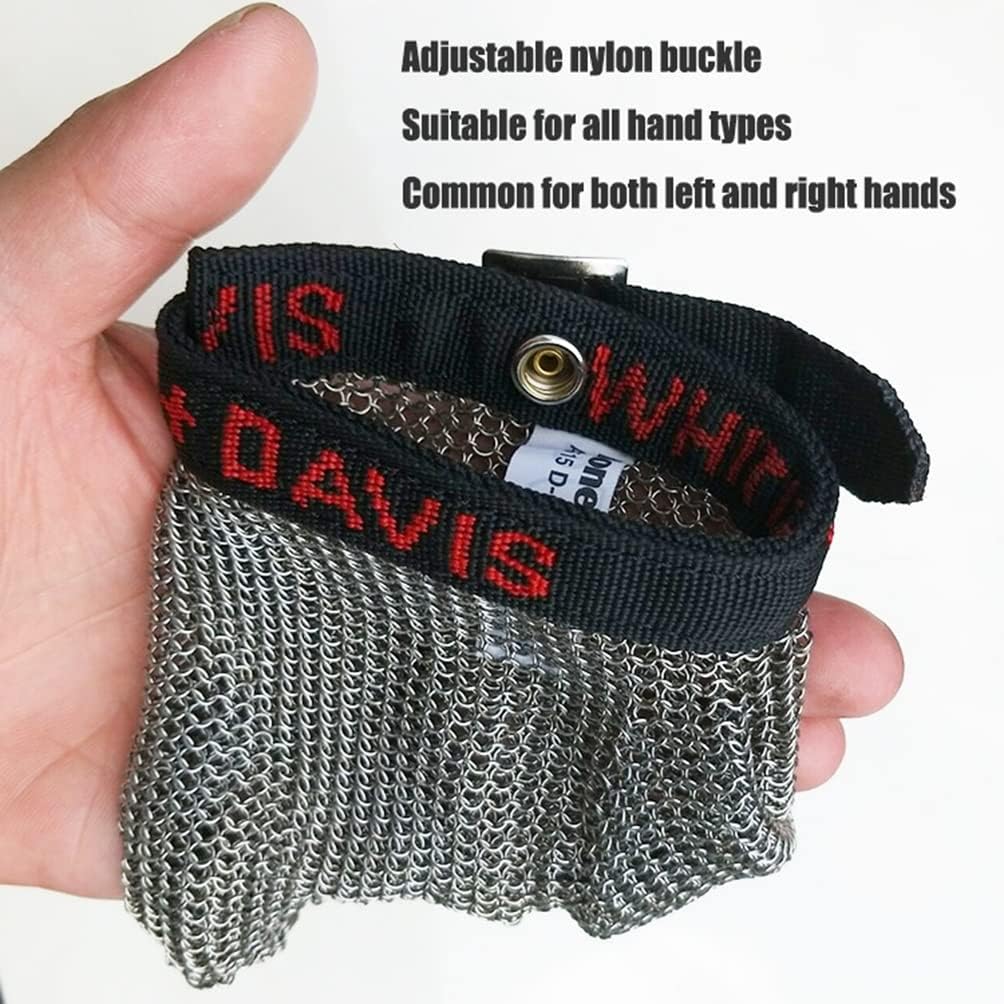 CXKJP Steel Ring Cut Resistant Gloves, Kitchen Restaurant Gardening Fishing Safety Work Metal Chain Gloves (Size : XXL/A Pack of one)