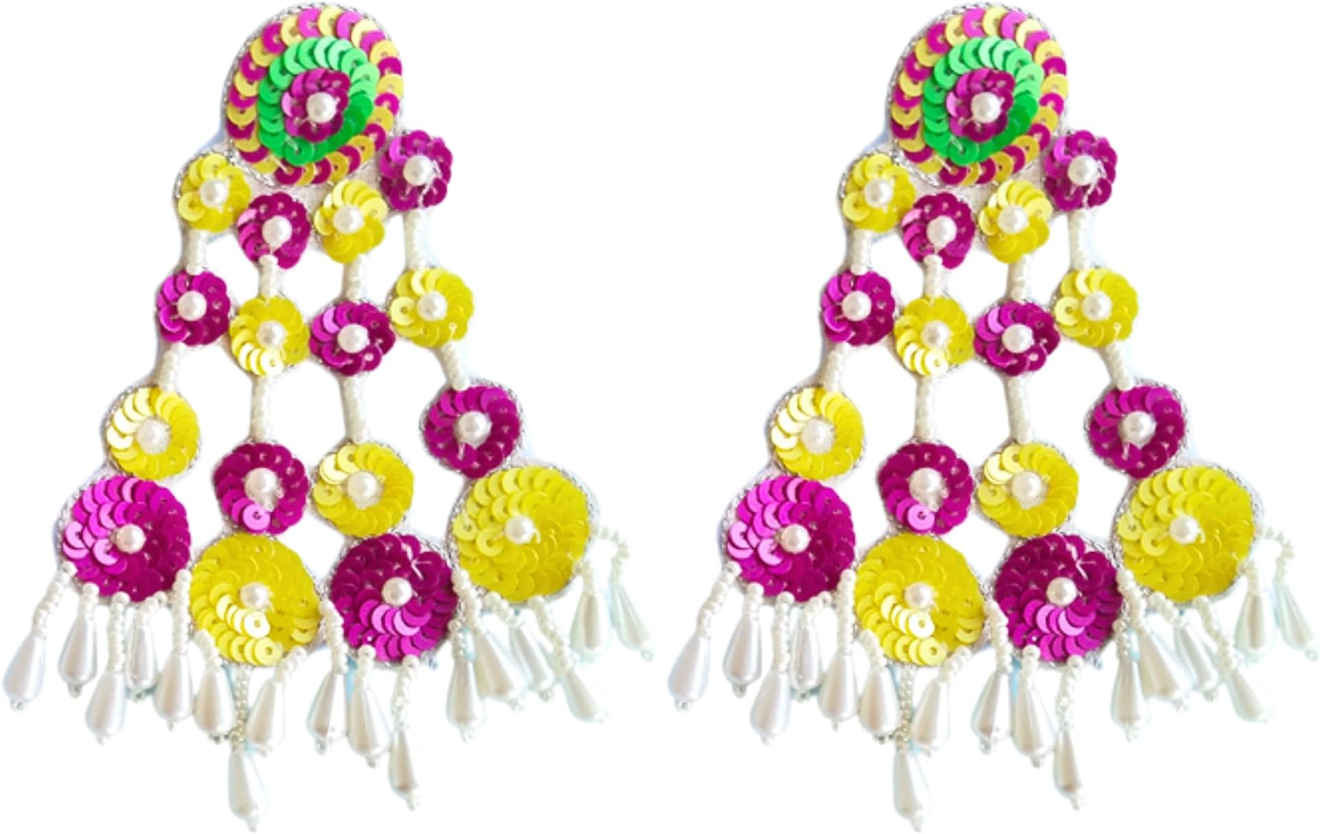 Tipsy Closet Multicolor Dangler Earrings Handmade Beaded Earring Statement Boho Bollywood Beach Vacation Fashion for Women Girls Aesthetic Handcrafted Embellished Bead Earring Set